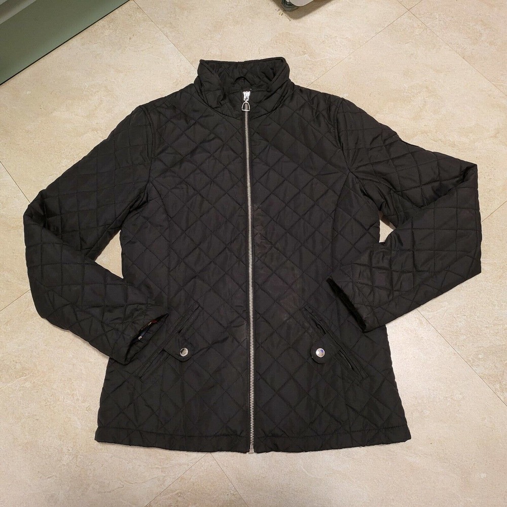 Lauren Ralph Lauren Quilted Puffer Coat Jacket Womens Size XS CHAIN PRINT